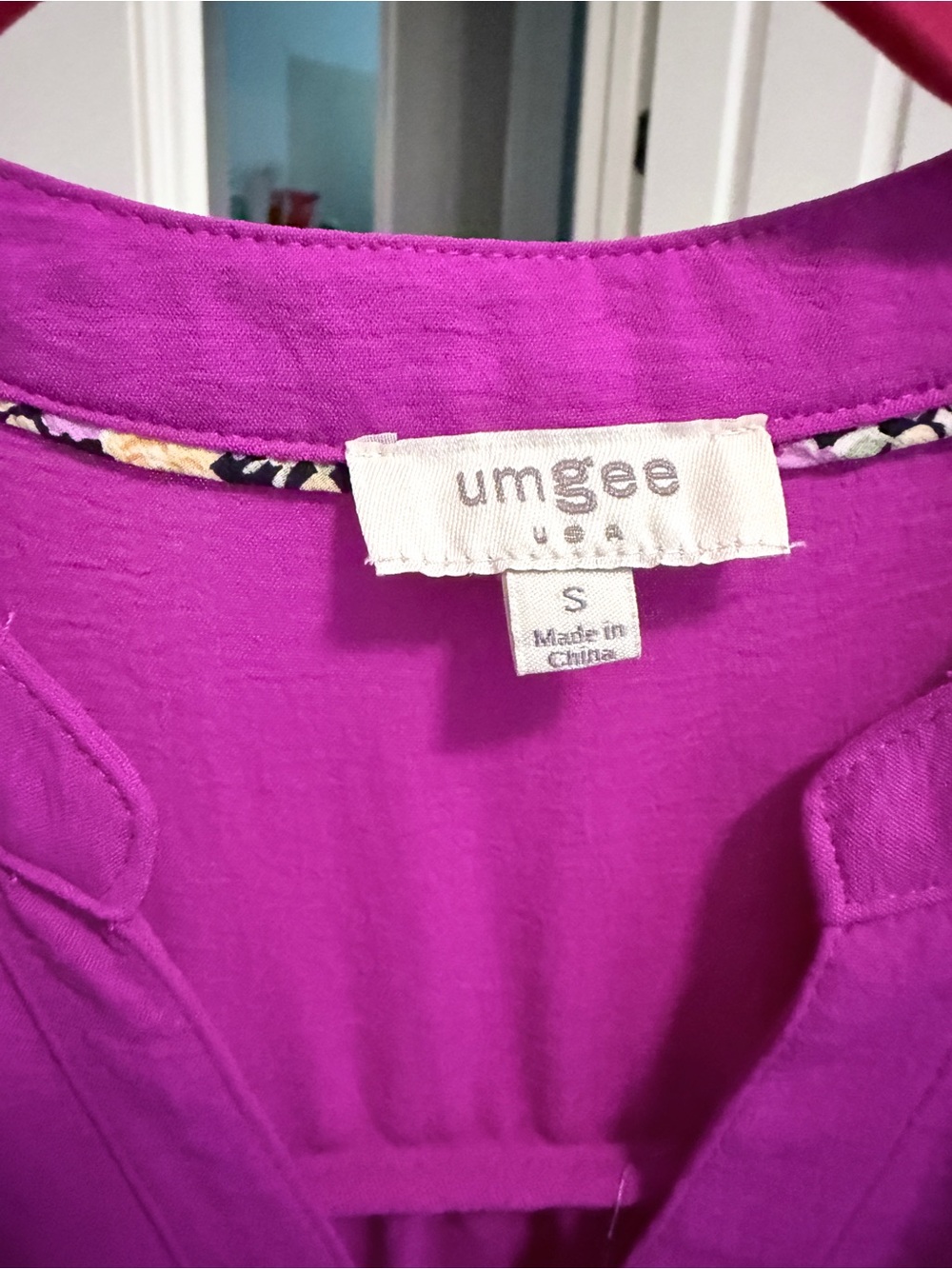 Umgee Magenta Tiered Maxi Dress Flutter Ruffle Sleeves Size Small - Picture 5 of 6
